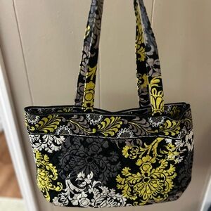 Vera Bradley Black and Yellow Floral Tote